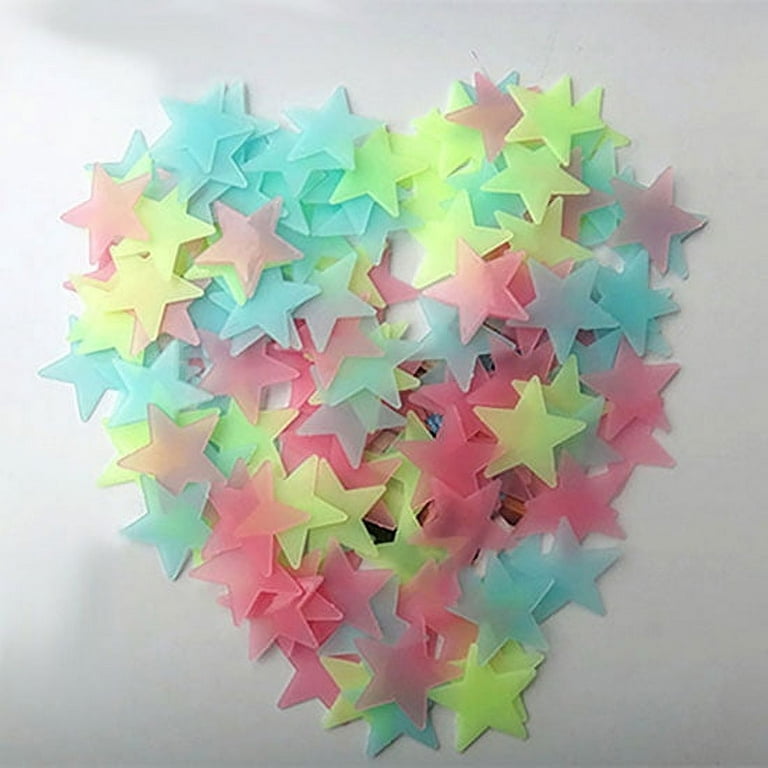 Glow in The Dark Stars Decals Decor for Ceiling 633 Pcs Realistic 3D Stickers Starry Sky Shining Decoration Perfect for Kids Bedroom Bedding Room