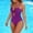 Hot Pink, variant on Women's Twist Front Plunge One Piece Swimsuit Push Up Tummy Control High Cut Cheeky Bathing Suit for Beach Pool Vacation Multicolor S