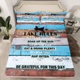 thumbnail image 2 of Homewish Rustic Lake House Bed Sheets for Adult, Blue Brown Wooden Plank King Sheets, Countryside Theme Sheet Set, Super Cozy Room Decor, 4 Pieces, 2 of 7
