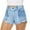 Light blue, variant on Aloohaidyvio Denim Shorts for Women,Womens Button up High Waisted Fringe Patchwork Pocket Sexy Denim Shorts, Summer Shorts for Women