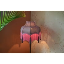 BespokeByNikita Dome Aubergine Fringe Silk Lampshade