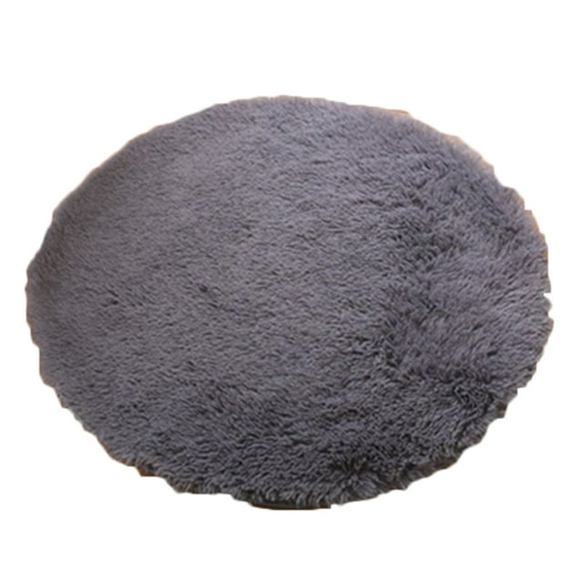 Xingzhi Soft Shaggy Area Round Rug Living Room Carpet Round Rug Living Bedroom Floor Mat Carpet silver grey 1.2m 1Set