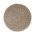 thumbnail image 4 of · REDEARTH · Round Pouf Ottoman - Hand Knitted Cable Boho Poof Home Décor Pouffe Circular Footrest for Living Room - Nursery - Bedroom - Lounge 100% Cotton (18”x18”x14”) - Beige Ivory, 4 of 10