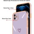 thumbnail image 2 of Compatible with iPhone 12 6.1” Case for Women Girls,Full Camera Lens Protection Raised Reinforced Corners TPU Love Heart Plating Bumper Case Cute Slim Shockproof Case Cover(Elegant Purple), 2 of 14
