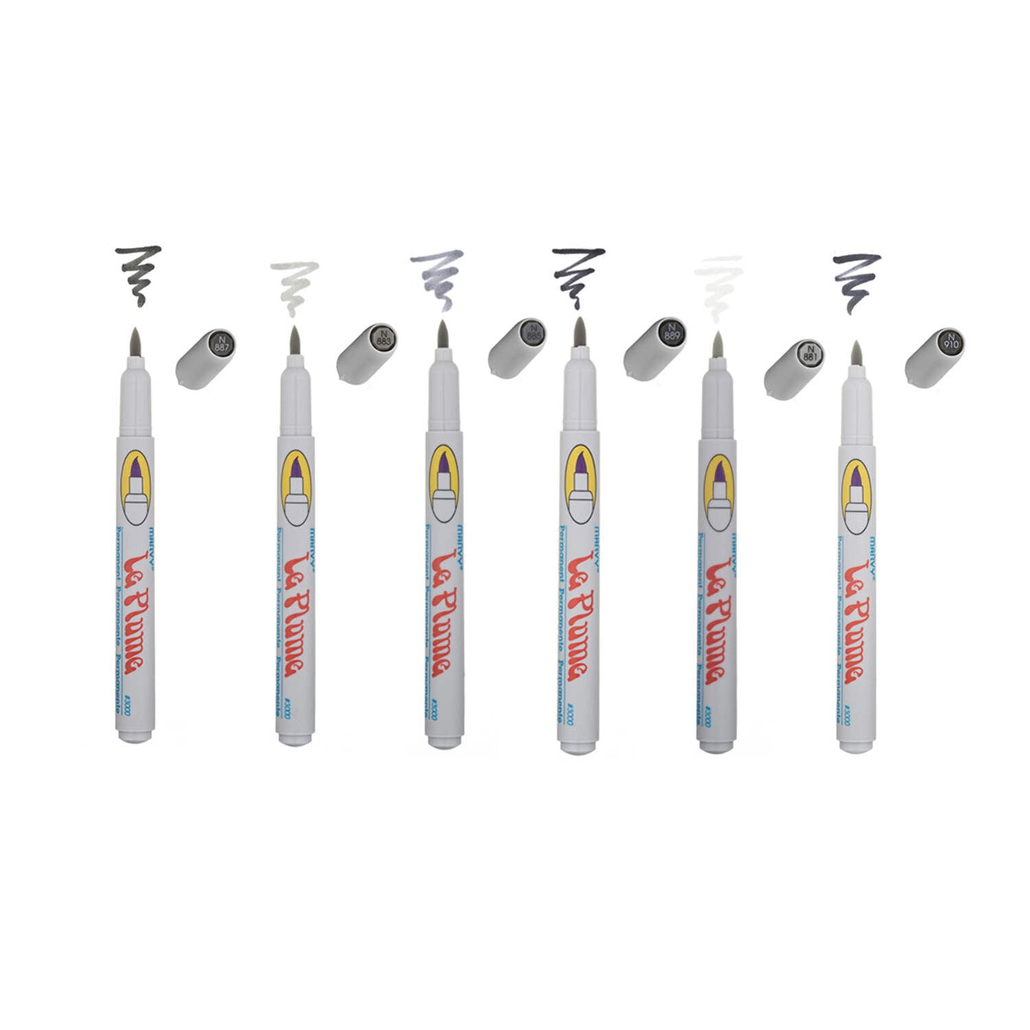 Le Plume Permanent Marker Set - Neutrals, Set of 6