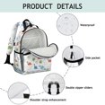 thumbnail image 4 of White Cartoon Dinosaurs Leaves Footprints Cute School Backpack Bag for School with Padded Back and Adjustable Shoulder Straps 15.25"x11.5"x5.25", 4 of 5