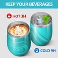 thumbnail image 4 of 12oz Insulated Wine Tumbler with Lid & Straw, Stainless Steel Egg Shape Cup, Liquid & Marble Print, 4 of 5