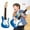 Blue, variant on Solid Body Electric Guitar with Maple Neck & Rosewood Fingerboard, Full Size 16" Strat Style for Beginners, Rich Tone & Easy Play, Striking Red