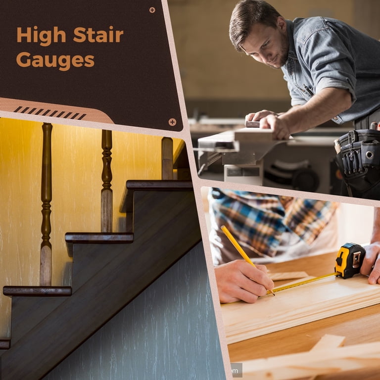 Stringer Layout Jig Tall Stair Gauge Knobs 2 Pack 2-Pack Tall Stair Gauges - Framing Square ...