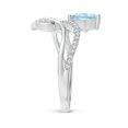 thumbnail image 3 of ANGARA Natural Aquamarine and Diamond Bypass Ring with Leaf Motif in 14K White Gold for Women (Size-8x6mm) | March Birthstone, Birthday, Anniversary, Jewelry Gift for Women | Natural Aquamarine Ring, 3 of 10