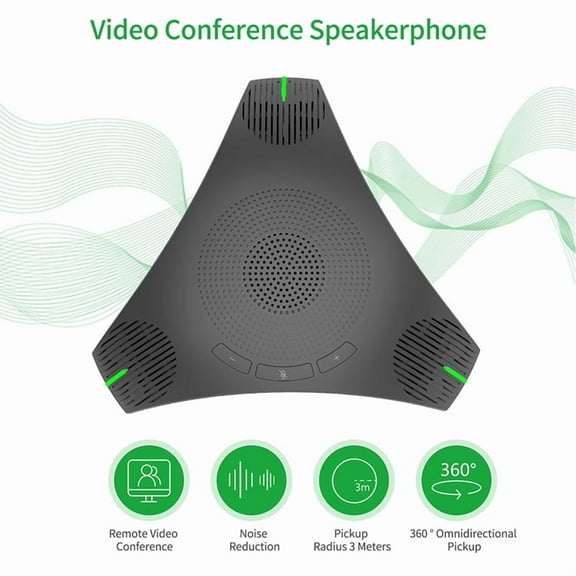 USB Speakerphone Conference Microphone Omnidirectional Computer Mic 360° Voice Pickup with Mute Key