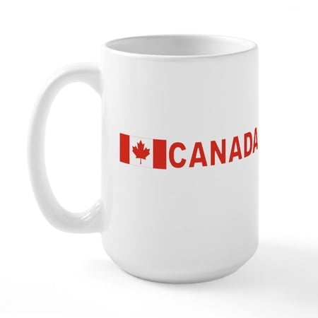 CafePress - Canada Flag (Dark) Large Mug - 15 oz Ceramic Large White Novelty Mug