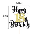 thumbnail image 2 of Adorno para Pastel Dxsdgetue Feliz 18º Cumpleaños Negro y Dorado, 2 of 8