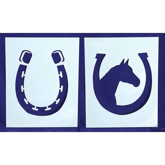 Horse/Horseshoe LG Stencils Mylar 2 Pieces of 14 Mil 8" X 10" - Painting /Crafts/ Templates