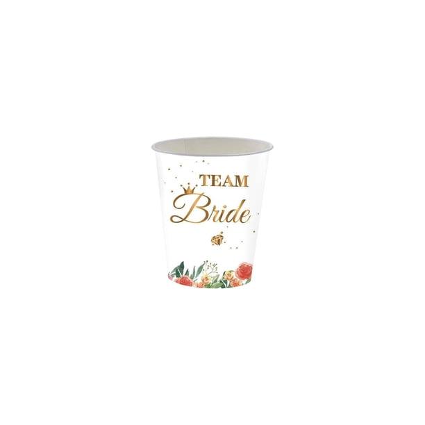 Platos de Papel Decorativos Set de Vajillas Del Tema de la Fiesta de la Novia de la Flor, Platos de 7/9 Pulgadas Tazas Servilletas Pajas Servilletas de Papel Decorativo
