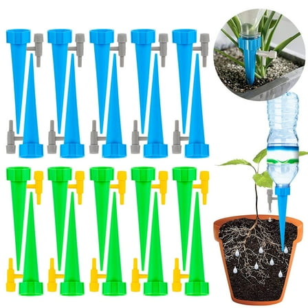 Luxtrada 20 Packs Adjustable Self Watering Spikes Automatic Drip Irrigation Plant Waterer for Garden Plants Indoor & Outdoor