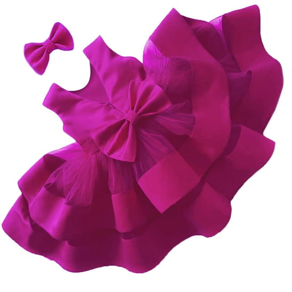 Vestido NSSMWTTC para Niña de Dama de Honor con Falda de Tul y Rosa, Talla 100