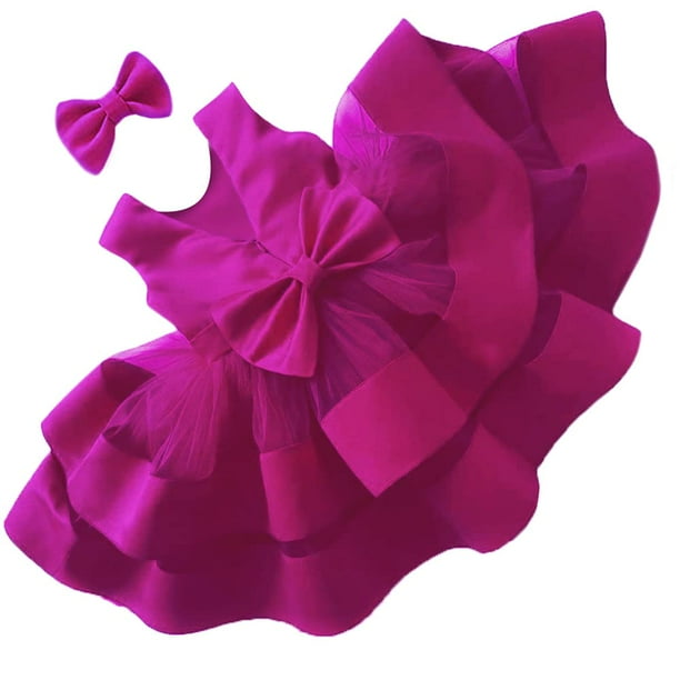 Vestido NSSMWTTC para Niña de Dama de Honor con Falda de Tul y Rosa, Talla 100