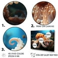 thumbnail image 3 of Designart "Undersea In A Contemporary Octopus Perspective" Octopus/Squid Floater Framed Wall Art Living Room, 3 of 5