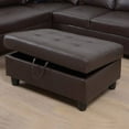 thumbnail image 2 of Hassch Futon 3 PC Sectional Sofa Set, Faux Leather left-Facing Sofa with Storage Ottoman,Black, 2 of 5