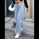 thumbnail image 5 of Pantalones Deportivos de Pierna para Mujer, Cintura Alta, Holgados y con Cordón Ajustable Azul XXL, 5 of 9