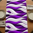 thumbnail image 5 of Table Runners 72 Inches Long Dress Scarves, Purple White Moire Farmhouse Kitchen Table Runner, Coffee Tablerunners, Modern Abstract Art 16x72 Inch, 5 of 9