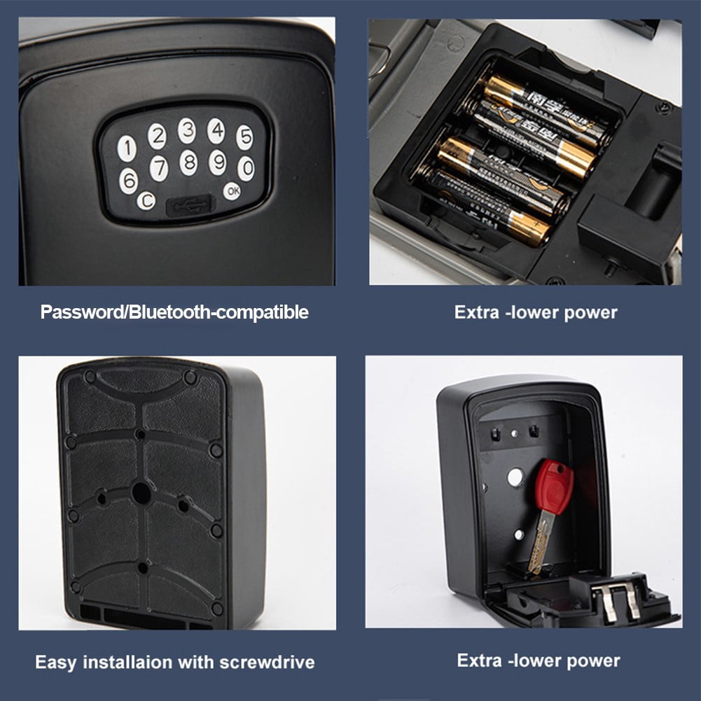 RichLink Key Lock Box for for Tuya Smart Key Safe Weatherproof Key Storage Lock Box indoor，Black