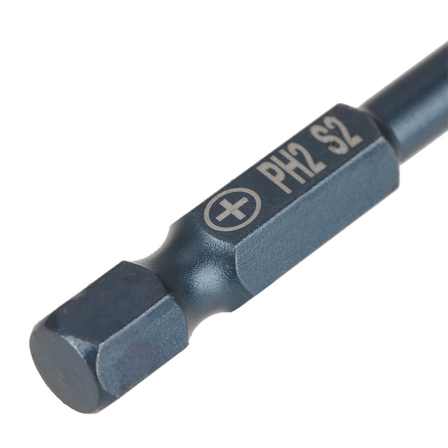 Juego de Puntas de Destornillador Ph2 Con Cabeza Cruzada de Acero S2, Vástago Hexagonal de 200 mm, Tratamiento Azul inoxidable, Cabeza magnética, Ampliamente Utilizado EN