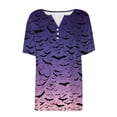 thumbnail image 5 of NMMUED Halloween Tshirt Going Out Tops for Women Pumpkin Tshirt Women Short Sleeve Tunic Tops for Women Fall Graphic Tees for Women Halloween Merch Halloween Tunic Purple XXL, 5 of 7