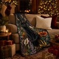 thumbnail image 3 of Enchanting Black Cat in Moonlit Wildflower Garden, Mystical Floral Flannel Blanket for Sofa Couch Bed Bedroom Home Decor Birthday Gift for Cat Lovers Cozy Room Accent, 3 of 9