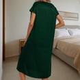 thumbnail image 5 of Ashirexll Womens Summer Dresses, Flowy Dresses for Women, Casual Solid Color Loose Round Neck Gathered Button Front Dress, 5 of 7