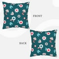 thumbnail image 7 of Velvet Decorative Throw Pillow Covers Set of 2, Soft Square Cushion Cover with Invisible Zipper Cute Spring Flowers Printing, 20"x20", 7 of 7
