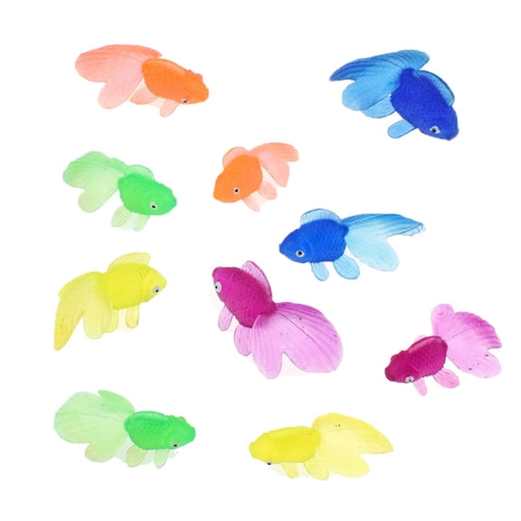 Nealison 10 Pieces of Simulated Floating Goldfish, Plastic Fishes Suitable for Aquarium Decoration, Fish Tank Scenery, Water Games, Party Gifts. The colors are randomly mixed.