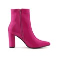 thumbnail image 7 of BLISSFUL STEP St. Patrick's Day Women's Boots Pointed Toe Zipper Patent Leather Ankle Chunky Boots Hot Pink 7, 7 of 7