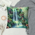 thumbnail image 2 of BCIIG Waterfall Plants Mushrooms Graphic Decorative Cushion Throw Pillow Cover for Home Couch Living Room Bed Sofa Short Plush Year-Round Car Bedroom 1PC 20x20in, 2 of 5
