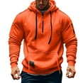 thumbnail image 2 of Men’s Hoodie Half-Zip Pullover With Multiple Zippered Pockets Adjustable Drawstring Hood and Utility Arm Pocket Sweatshirt,Size S-3XL, 2 of 5