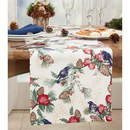 

Saro Lifestyle 557.M1490B 14 x 90 in. Pinecones & Birds Table Runner Multi Color