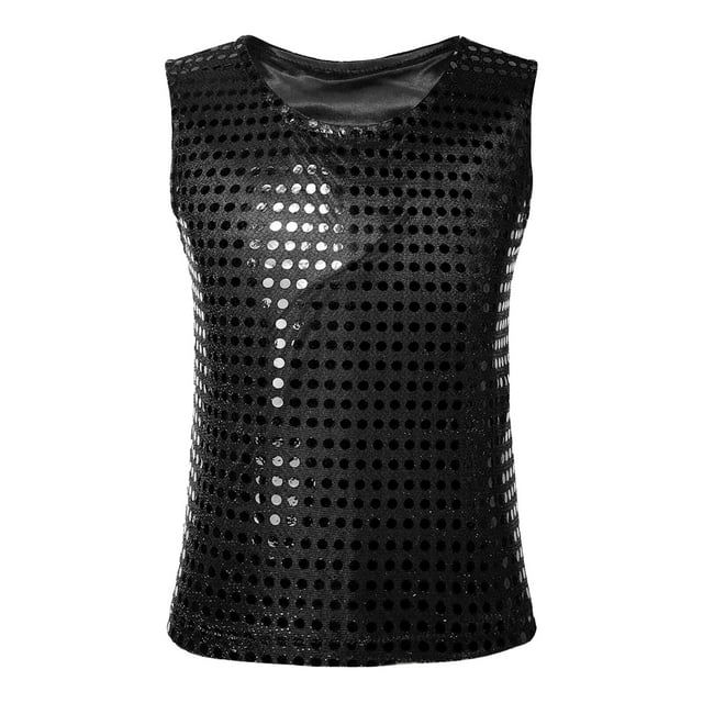 T-shirts Décontractés à Paillettes pour Petites Filles, Robe de Jeu de Rôle, Fête, Carnaval, Sans Manches, pour Enfants Taille 6-7 Ans