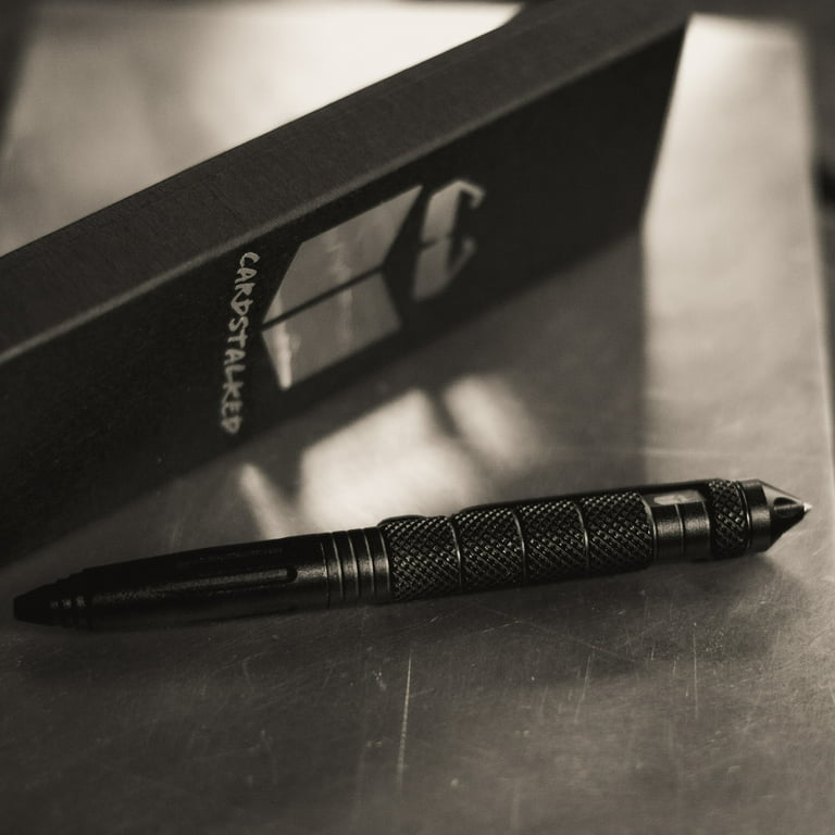 Cardstalked Metal Rescue Pen with Tungsten Glass Breaker - EDC