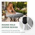 thumbnail image 4 of Round Outdoor Tablecloth with Umbrella Hole and Zipper, Grey Geometric Beach Tablecloth with Elastic Waterproof, Ombre Waves Moire Abstract Art Patio Table Covers for 31" - 35" Picnic Pool Tables, 4 of 9