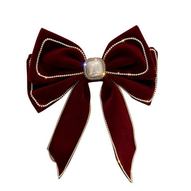 1 pinzas para el pelo hechas a mano con lazo de terciopelo, diademas para mujeres y niñas, elegantes lazos para el pelo, accesorios para el pelo, juego de bandas para el pelo, regalos para m