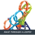 thumbnail image 5 of Hot Wheels Toy Car Track Set with 4 Loops, 3-Way Crash Zone & Motorized Booster, Folds for Storage, with 1:64 Scale Toy Car, 5 of 5