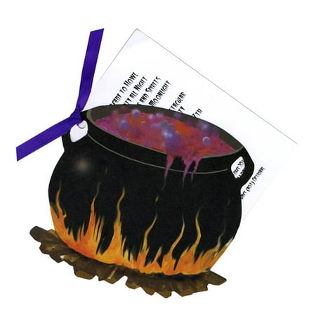 Stevie Streck Designs HW741BOX Witches Caldron with Purple Ribbon Tag without Glitter - Pack of 3