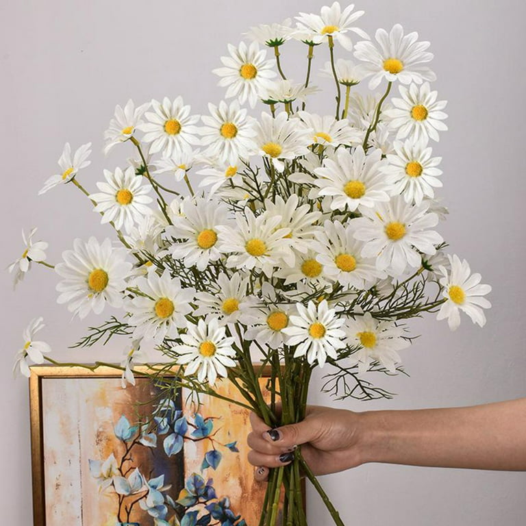 Gerich Artificial Flowers,1 Bouquet Silk Daisy, Artificial Gerber Daisy for  Home Decoration, Artificial Small Daisy for Wedding Coffee Shop
