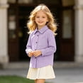 thumbnail image 2 of GobdXE Boys Girls Spring Fall Long Sleeve Striped Button Down Shirt Collared with Chest Pocket Back to School Casual Top Size:6-7 Years, 2 of 6