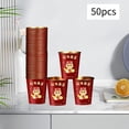 thumbnail image 1 of 50 Vasos De Papel Desechables Para Año Nuevo Chino, Vasos Desechables, Vasos Rojos Para Beber, Estilo A, 1 of 8