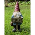 thumbnail image 6 of Hi-LIne - Funny Garden Gnome Holding Welcome Sign Statue, 6 of 6