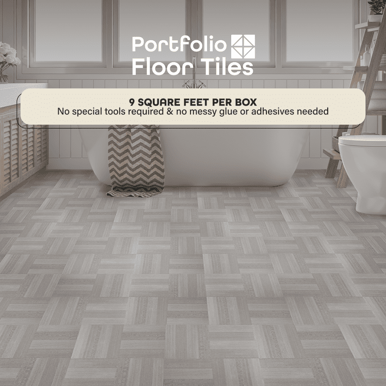 Achim Portfolio 12x12 2.0mm Self Adhesive Vinyl Floor Tile - Ash