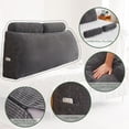 thumbnail image 2 of BYBYME Wedge Headboard Pillow, Bed Rest Reading Pillow, Backrest Positioning Support Bolster Cushion with Removable Cover,King 76.8X20.4X8.4,Dark Grey, 2 of 7