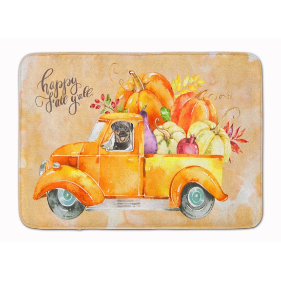 Carolines Treasures CK2629RUG Fall Harvest Rottweiler Machine Washable Memory Foam Mat 19 X 27" multicolor